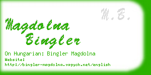 magdolna bingler business card
